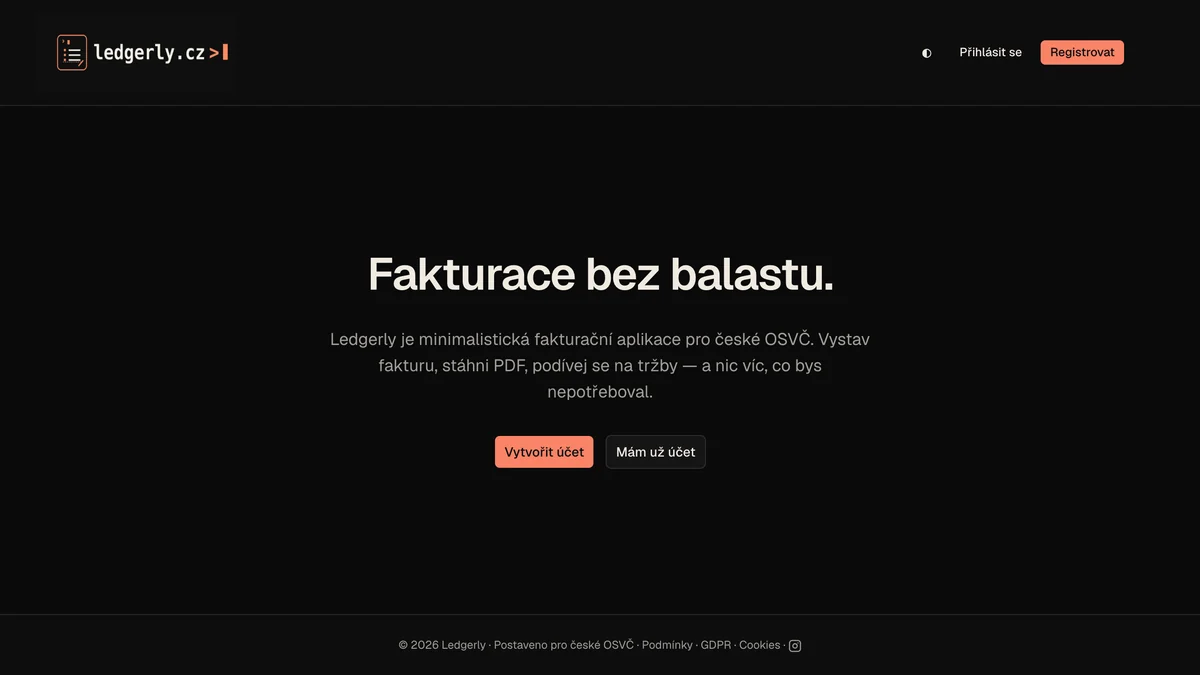 Náhled webu Ledgerly.cz