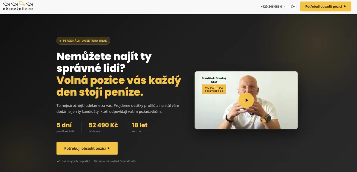 Náhled webu Předvýběr.cz
