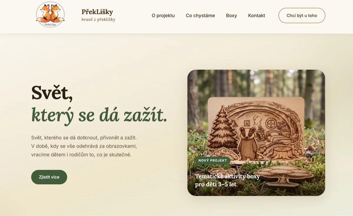 Náhled webu PřeKlišky