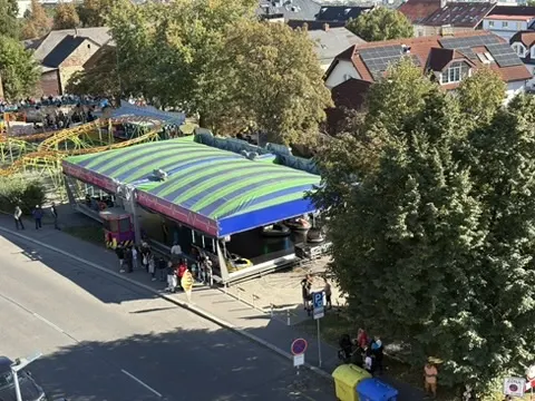 Letecký pohled na pouť z ruského kola